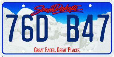 SD license plate 76DB47