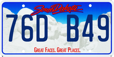 SD license plate 76DB49