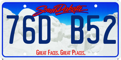SD license plate 76DB52
