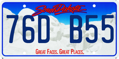 SD license plate 76DB55