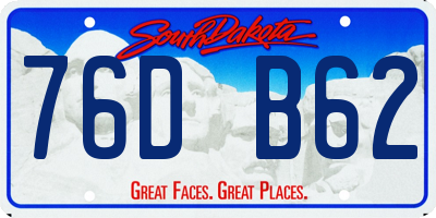 SD license plate 76DB62