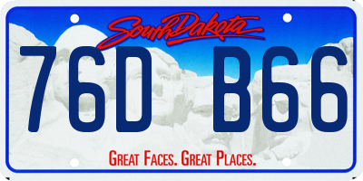 SD license plate 76DB66