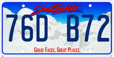 SD license plate 76DB72