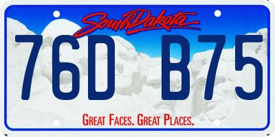 SD license plate 76DB75