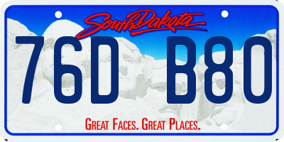 SD license plate 76DB80