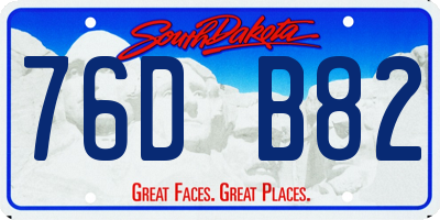 SD license plate 76DB82