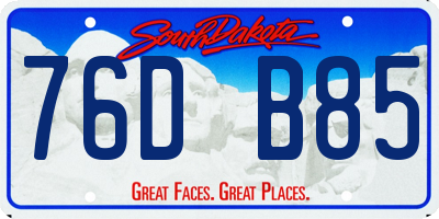 SD license plate 76DB85