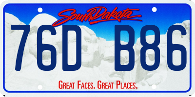 SD license plate 76DB86
