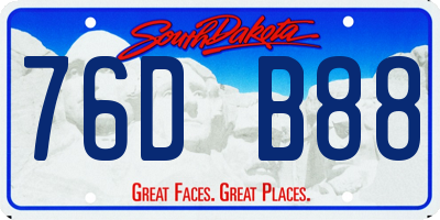 SD license plate 76DB88