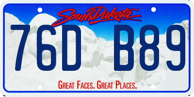 SD license plate 76DB89