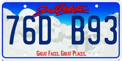 SD license plate 76DB93