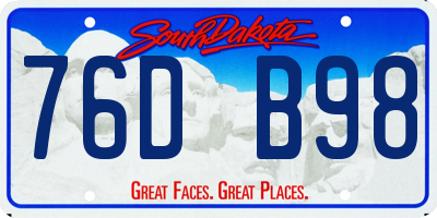 SD license plate 76DB98