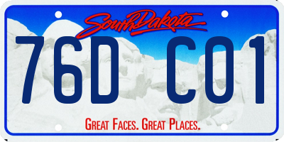 SD license plate 76DC01