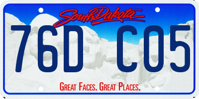 SD license plate 76DC05