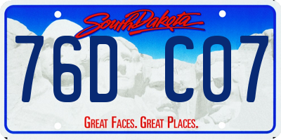 SD license plate 76DC07