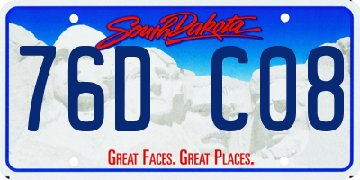 SD license plate 76DC08