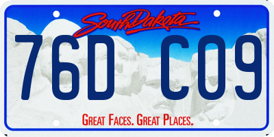 SD license plate 76DC09
