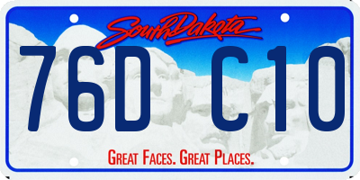 SD license plate 76DC10