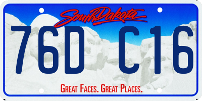 SD license plate 76DC16
