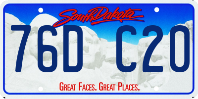 SD license plate 76DC20