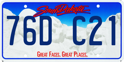 SD license plate 76DC21