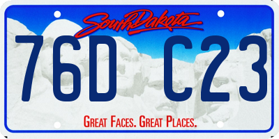 SD license plate 76DC23