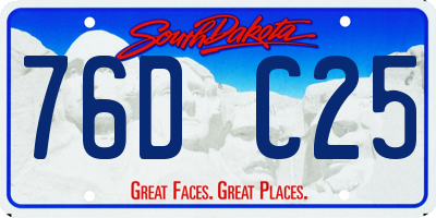 SD license plate 76DC25