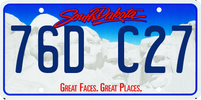 SD license plate 76DC27