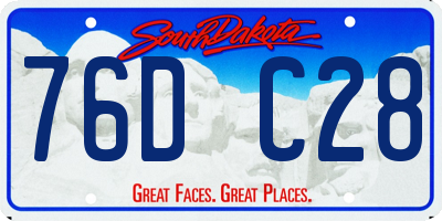 SD license plate 76DC28
