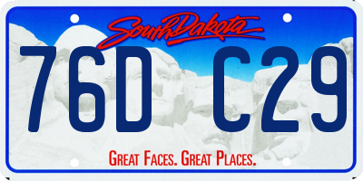 SD license plate 76DC29