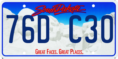 SD license plate 76DC30