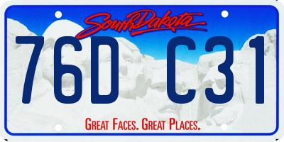 SD license plate 76DC31