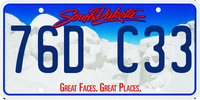 SD license plate 76DC33