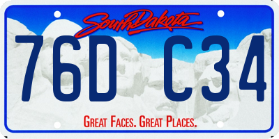 SD license plate 76DC34