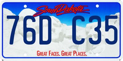 SD license plate 76DC35