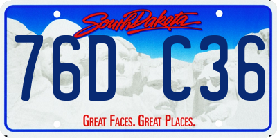 SD license plate 76DC36