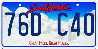 SD license plate 76DC40