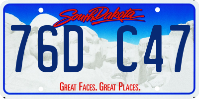 SD license plate 76DC47
