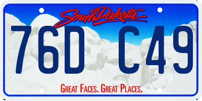 SD license plate 76DC49