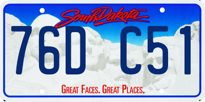 SD license plate 76DC51