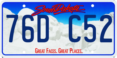 SD license plate 76DC52