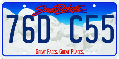 SD license plate 76DC55