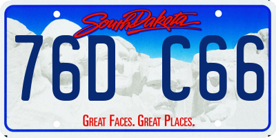 SD license plate 76DC66