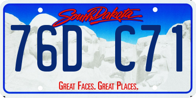 SD license plate 76DC71