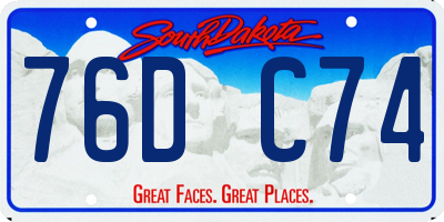 SD license plate 76DC74