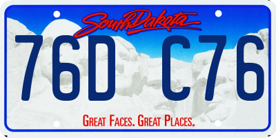 SD license plate 76DC76