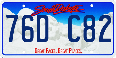 SD license plate 76DC82