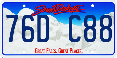 SD license plate 76DC88
