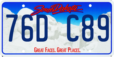 SD license plate 76DC89