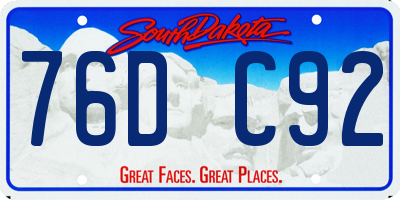 SD license plate 76DC92